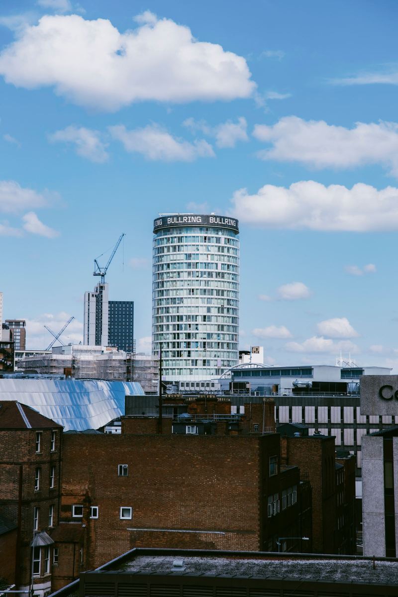 Birmingham city skyline near Broad Street