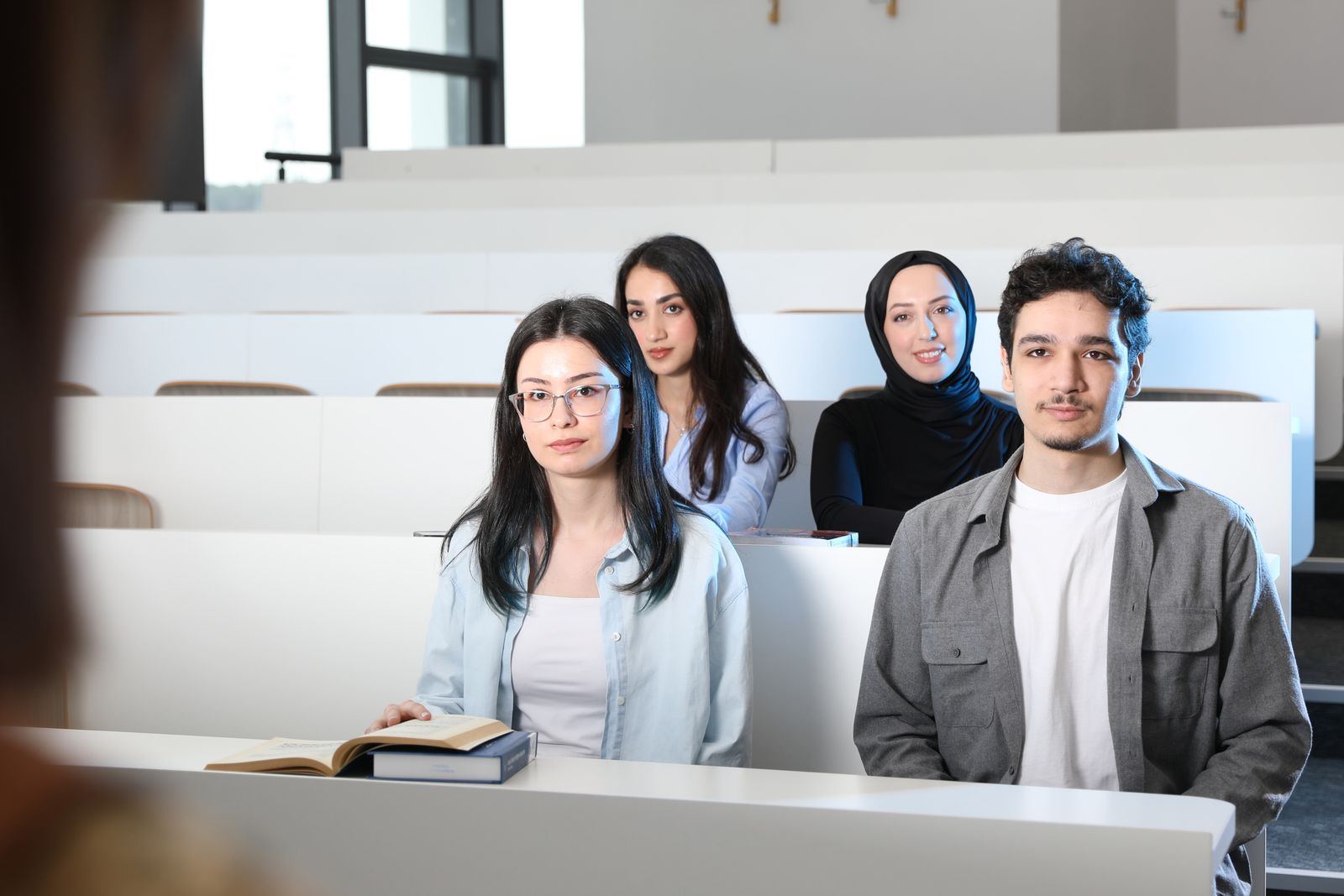 Students in a lecture hall at Waltham International College
